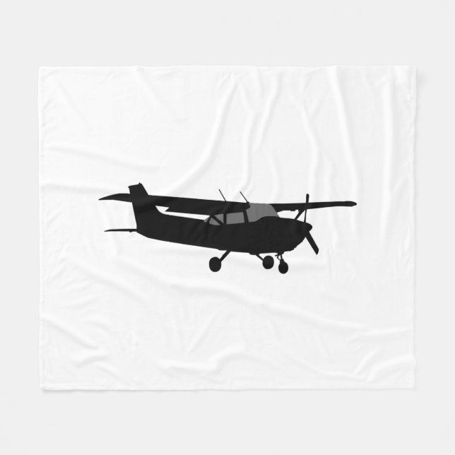 Flugzeuge Cessna Schwarze Silhouette Fliegendekor Fleecedecke (Vorderseite (Horizontal))