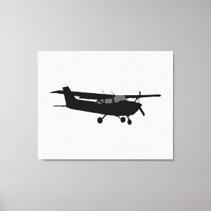 Flugzeuge Cessna Schwarze Silhouette Fliegendekor Leinwanddruck