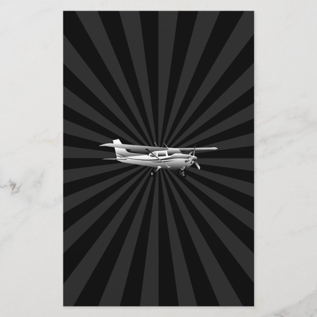 Flugzeuge Cessna Silhouette Flug Black Burst Briefpapier (Vorderseite)