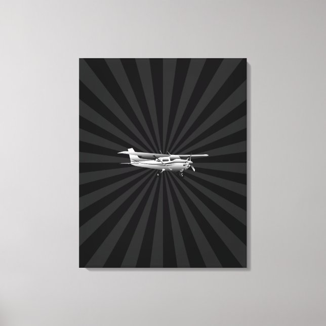 Flugzeuge Cessna Silhouette Flug Black Burst Leinwanddruck (Vorderseite)