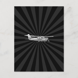 Flugzeuge Cessna Silhouette Flug Black Burst Postkarte