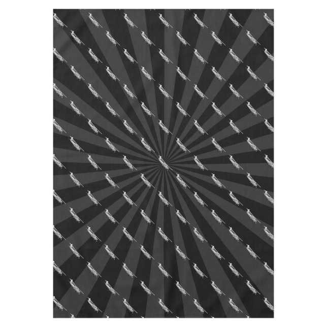 Flugzeuge Cessna Silhouette Flug Schwarzer Sonnenb Tischdecke (Vorderseite)