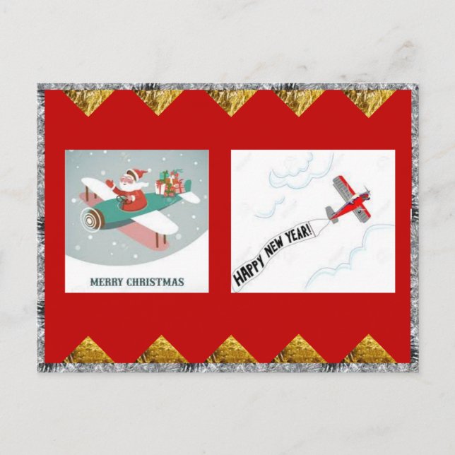 Flugzeuge Festtagskarte Postkarte (Vorderseite)