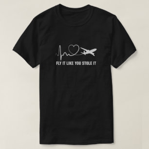 Flugzeuge Flugzeug Heartbeat Fliegen wie du es ges T-Shirt