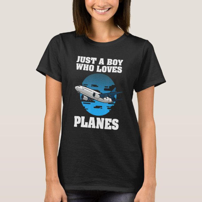 Flugzeuge für den Flugzeug-Piloten von Jungen und  T-Shirt (Vorderseite)