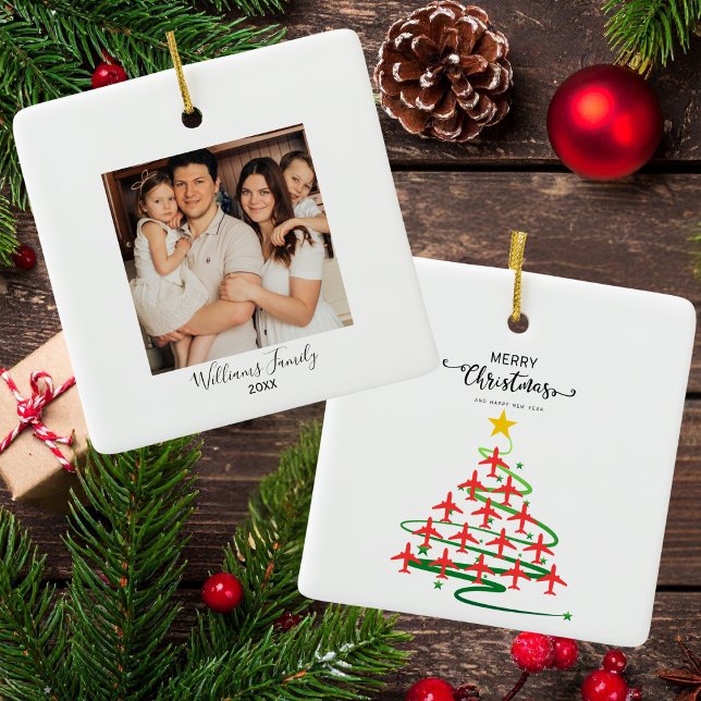 Flugzeuge für Weihnachtsbaum und Foto Einfache Luf Keramikornament (Von Creator hochgeladen)