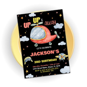 Flugzeuge Geburtstagseinladungen Rot Blau Einladung