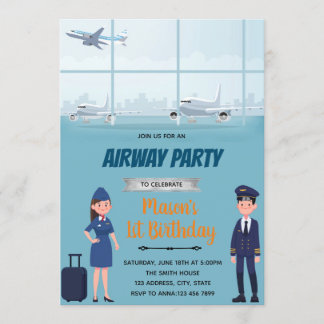 Flugzeuge Geburtstagsveranstaltung Einladung