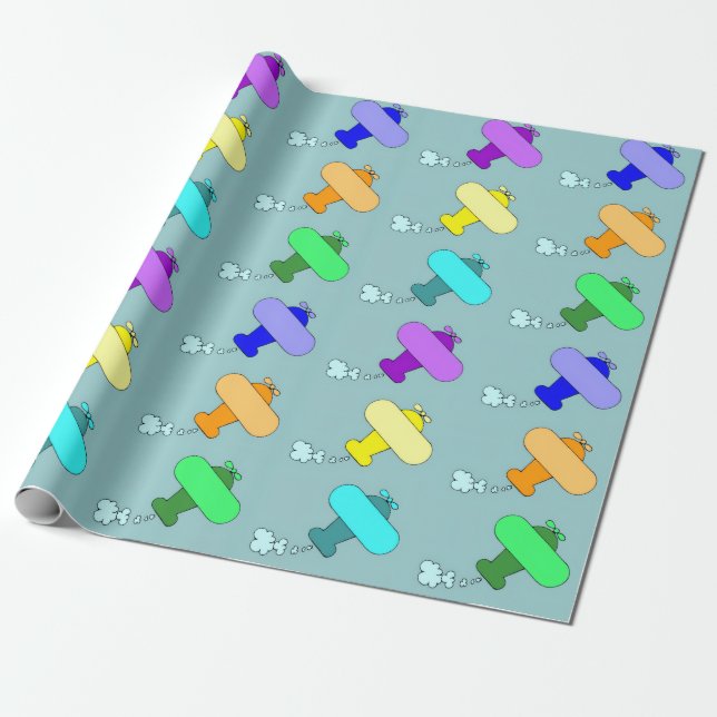 Flugzeuge Geschenkpapier (Ungerollt)