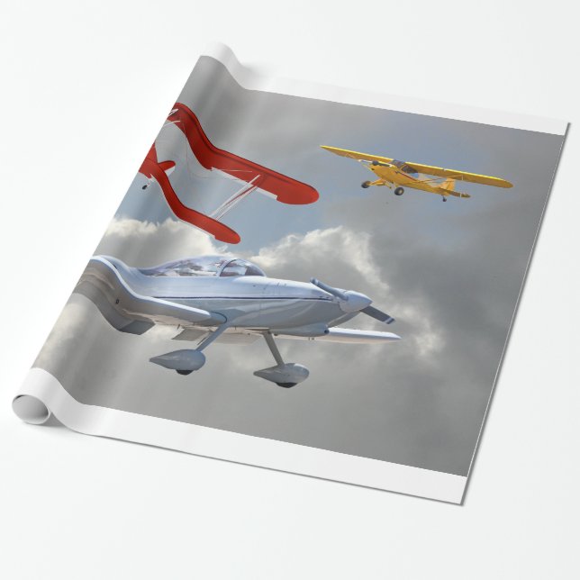 FLUGZEUGE GESCHENKPAPIER (Ungerollt)