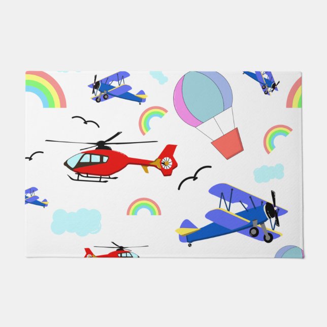 Flugzeuge, Hubschrauber und Ballons Fußmatte (Vorderseite)