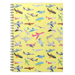 Flugzeuge in Gelb Notizblock