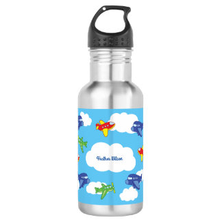 Flugzeuge Jets Niedlich Kids Wasserflasche mit Nam