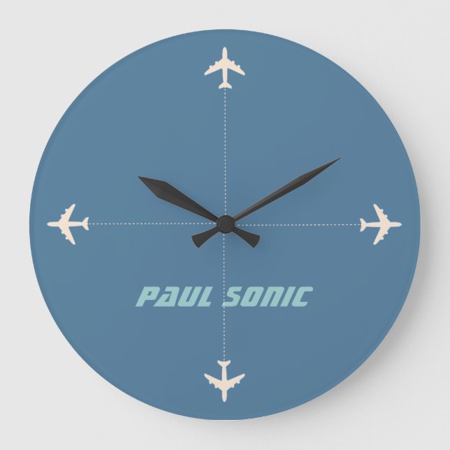 Flugzeuge mit Namen Große Wanduhr (Vorderseite)