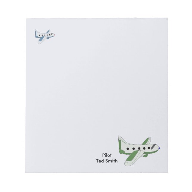 Flugzeuge mit Pilotenbezeichnung Notizblock (Vorderseite)