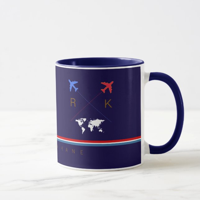Flugzeuge Monogramm, Fluggesellschaft reisen Ameri Tasse (Rechts)