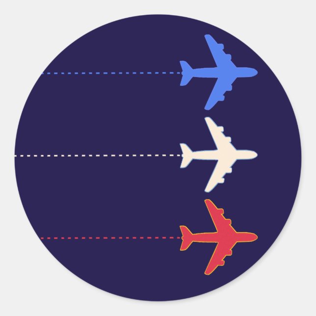 Flugzeuge Runder Aufkleber (Vorderseite)
