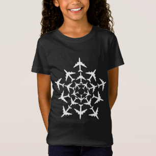 Flugzeuge Snowflake Weihnachts Pilot Weißer Jet Pl T-Shirt