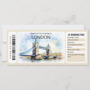 Flugzeuge Ticket bearbeiten, London Trip Einladung