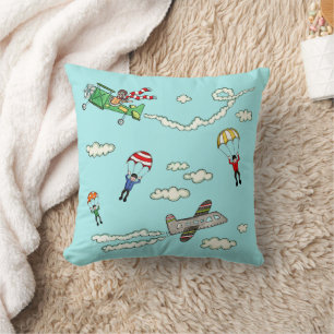 Flugzeuge und Fallschirme Kissen