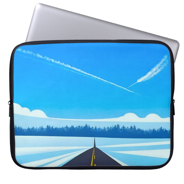 Flugzeuge und schöner blauer Himmel Laptopschutzhülle (Vorderseite)