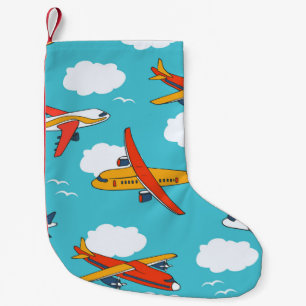 Flugzeuge und Wolken, nahtlose Kinderhütte Kleiner Weihnachtsstrumpf