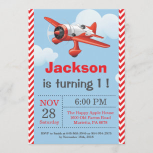 Flugzeugeinladung zum Geburtstag. Geburtstagsparty Einladung