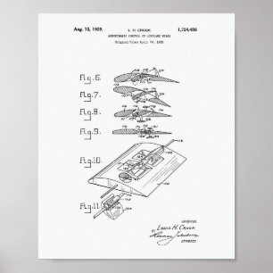 Flugzeugflügel 1929 Patentkunst Weißbuch Poster