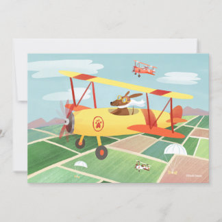 Flugzeugführerhunde DIY Blank Einladung
