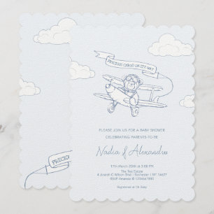 Flugzeugführerin Wertvoll Cargo Baby Dusche Einladung