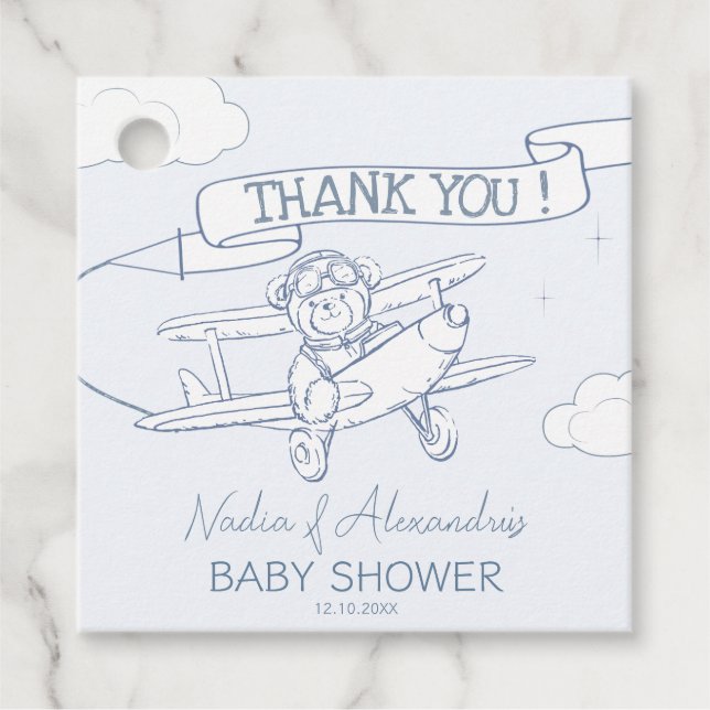 Flugzeugführerin Wertvoll Cargo Baby Dusche Geschenkanhänger (Vorderseite)