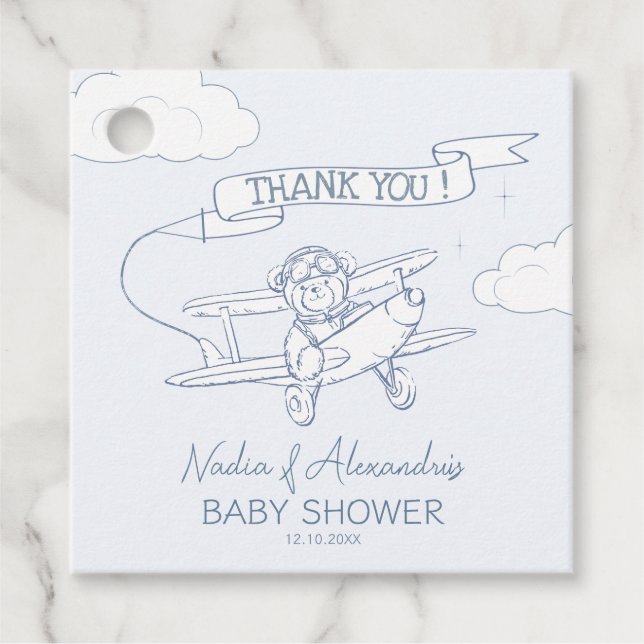 Flugzeugführerin Wertvoll Cargo Baby Dusche Geschenkanhänger (Vorderseite)