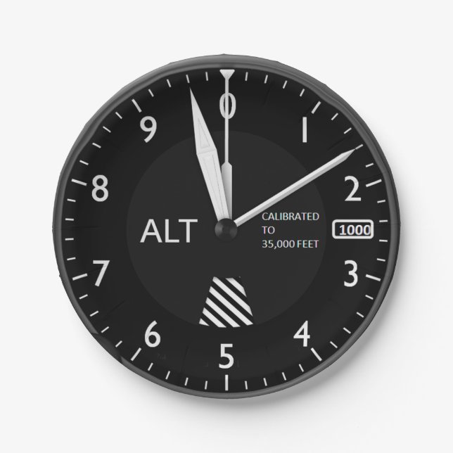 Flugzeughöhe Pappteller (Vorderseite)