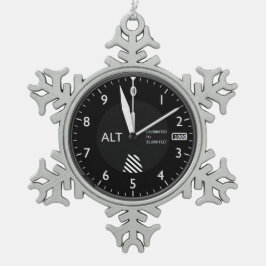 Flugzeughöhe Schneeflocken Zinn-Ornament