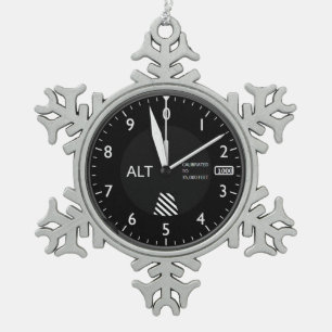 Flugzeughöhe Schneeflocken Zinn-Ornament