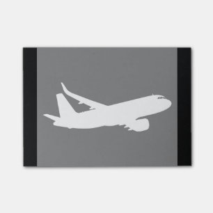 Flugzeugjet Liner White Silhouette Flying Decke Post-it Klebezettel