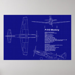 Flugzeugkonzepte P-51 Mustang Poster