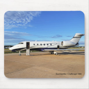 Flugzeugmaus mit Bombardier Challenger Mousepad