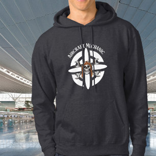 Flugzeugmechanik, Schädelpilot, einfache Luftfahrt Hoodie