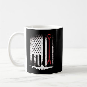 Flugzeugmechaniker Amerikanische Flagge Flugzeuge Kaffeetasse