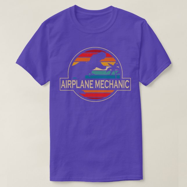 Flugzeugmechaniker Dinosaurier T-Shirt (Design vorne)
