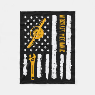 Flugzeugmechaniker Flagge 4. Juli Patriot Männer Fleecedecke