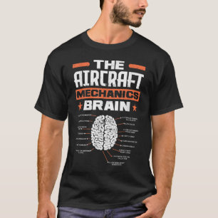 Flugzeugmechaniker Gehirn Luftfahrt Lustig Flugzeu T-Shirt