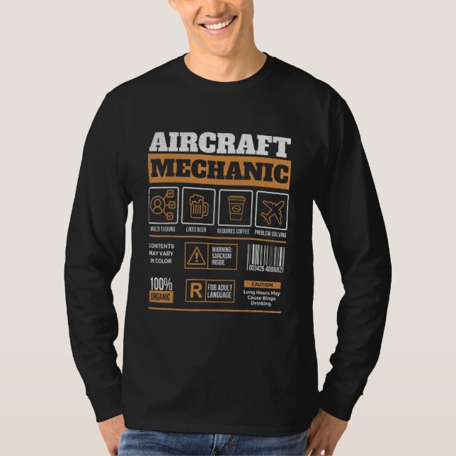 Flugzeugmechaniker  Luftfahrttechniker Flugzeugwar T-Shirt (Vorderseite)