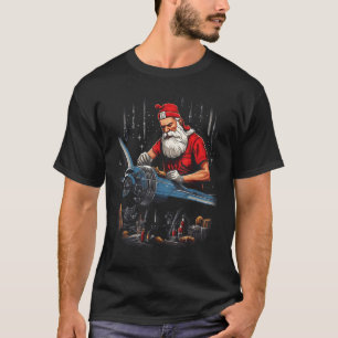 Flugzeugmechaniker Weihnachten Santa Luftfahrtmech T-Shirt