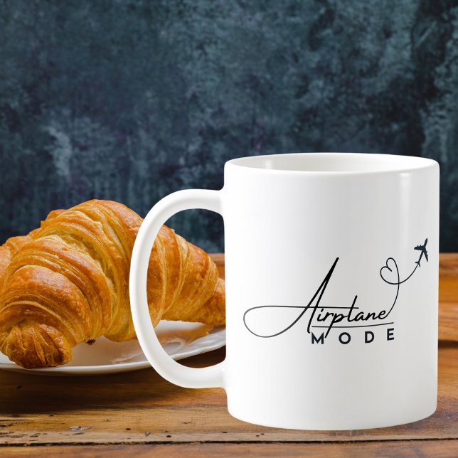 Flugzeugmodus, Reisen, Minimalistisches Drehbuch,  Kaffeetasse (Von Creator hochgeladen)