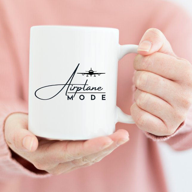 Flugzeugmodus, Reisen, Minimalistisches Drehbuch,  Kaffeetasse (Von Creator hochgeladen)