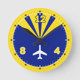 Flugzeugmuster Runde Wanduhr