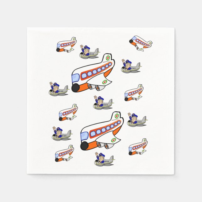 Flugzeugpapier Napkin Serviette (Vorderseite)