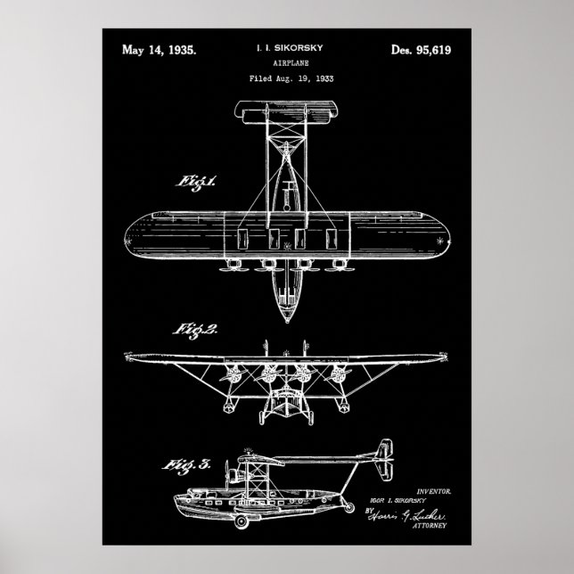 Flugzeugpatent Poster (Vorne)